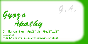 gyozo apathy business card